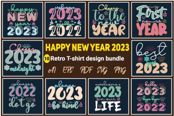 New Year Retro T-shirt Design Bundle Review