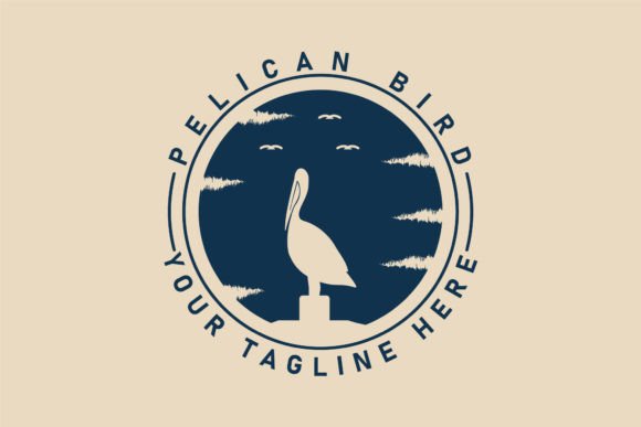 Pelican Bird Vintage Logo Review for Embroidery