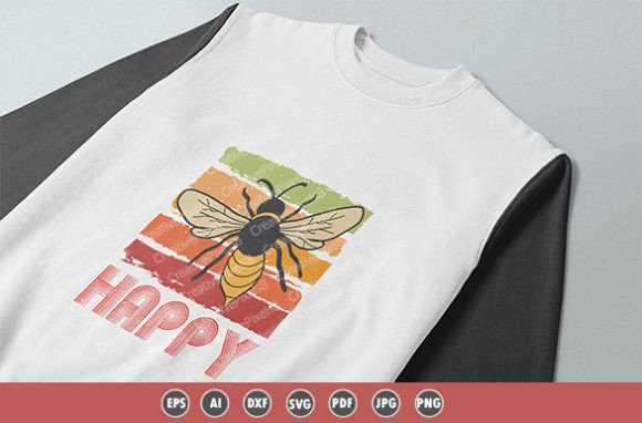 Retro Bee Happy Vector Graphic Review