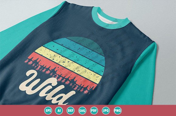 Retro Sun and Forest Theme T-Shirt