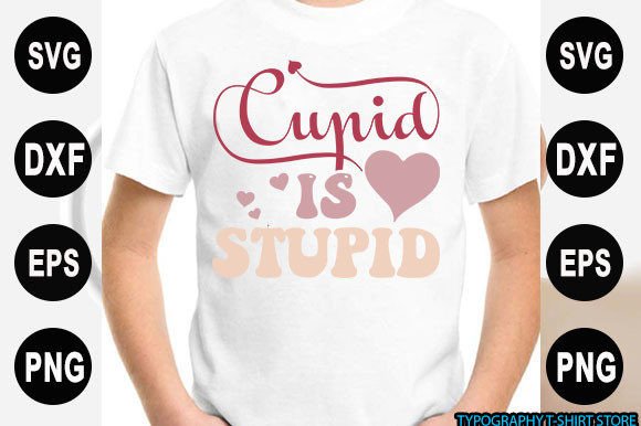 Retro Valentine T-shirt Design, Cupid is