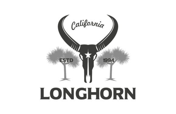 Vintage Retro Texas Longhorn Cow
